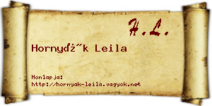 Hornyák Leila névjegykártya